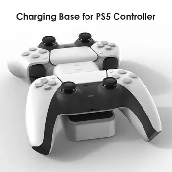 PS5 Belaidis Valdiklis Dual Įkroviklis USB Greito Įkrovimo Lopšys Doko Stotis Stendas su LED Indikatorius