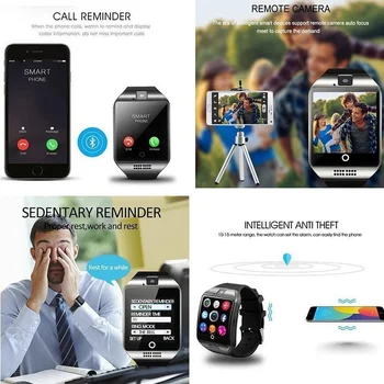 Q18 Smart Laikrodžiai Paramos Sim Tf 2G Tinklas Kortelės Telefono Fitness Tracker Tiesioginis Ataskaitos Kamera Smartwatch jutiklinių Laikrodžiai