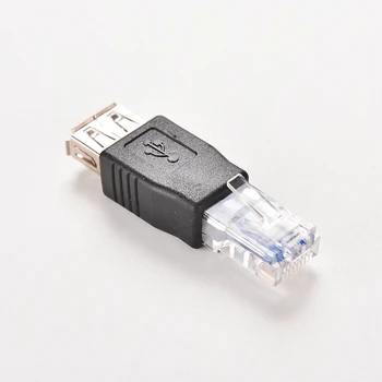 RJ45 Male į USB AF Moterų Adapterio Lizdas LAN Tinklo Ethernet Maršrutizatorius Plug