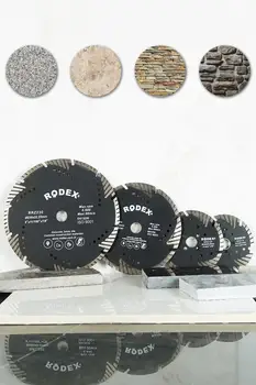 Rodex RRZ125 Uzatılmış Segmento Turbo Deimantiniai Betono, Plytų, Granito Pjovimo Diskas 125mm