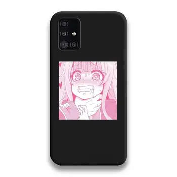 Rožinė Manga Mielas Japonų Anime Mergina, Telefono dėklas, Skirtas Samsung Galaxy A21S A01 A11 A31 A81 A10 A20E A30 A40 A50 A70 A80 A71 A51