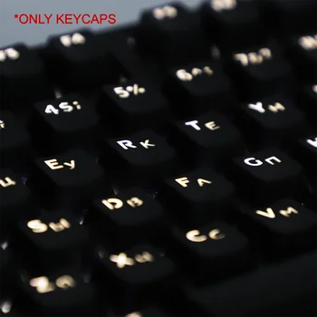 Rusijos Išdėstymas Keycap už Mechaninė Klaviatūra, Juoda ABS Skaidrią Šviesą 104 Klavišą Kostiumas Anne Pro 2 GK61 SK61 GK64 PC Žaidimas