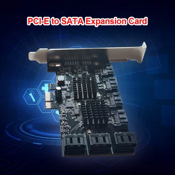 SATA PCIe Adapteris, 10 Uostai SATA III PCI Express 2.0 X1 Valdiklio Išplėtimo BTC Kortelės Palaikymas 