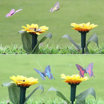 Saulės Energija Varomas Šokių Skraidymas Drugeliai Plaukioja Hummingbird Sodo Augalai, Gėlės Kuolo Kieme Veja Dekoro I88