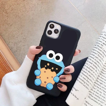 Sezamų Cookie Monster Atveju, Huawei PSmart P50 30 P20 P40 Y6 Y7 Y9 Premjero 2019 Lite Garbė Žaisti 10 9X 9C 8X 20 Pro 10i 9 Lite E