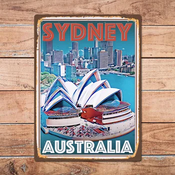 Sidnėjuje (Australija Metalo Skardos Pasirašyti Metalo Pasirašyti Namų Kambario Sienų Dekoras Retro Vintage Stiliaus Kelionių Plakatas