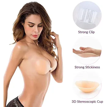 Silikoninė Liemenėlė Nematomas Push Up Sexy Stebėjimo Liemenėlė Slaptas Klijų Backless Breast Enhancer Moterų Lipni Vestuvių Bikini Liemenėlės