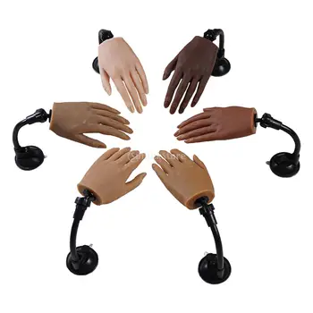 Silikono Praktikos Ranka Su lanksčiais Pirštais Koregavimo Langas Su Laikikliu, Nagų Dailės Praktikos 3D Suaugusiųjų Manekenas Netikras Rankas
