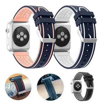 Sporto Silikono dirželis Apple Watch band serijos 6 5 4 3 2 1 iWatch spalvinga Minkšta Pakeitimas 38 40 42 44mm watchband