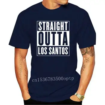 Straight outta Los Santos marškinėliai vasarą Garsaus viršuje tee O - Kaklo marškinėlius vyrams Dizaino Populiarus Laišką tee marškinėliai kieto spalvų