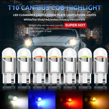 T10 W5W LED LED WY5W 194 168 501 2825 COB LED Automobilių Pleišto Stovėjimo Žibintai Šoninės Durys Lemputė Prietaisų Lempa Auto Licenciją Plokštelės Šviesos