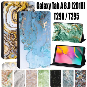 Tablet Case for Samsung Galaxy Tab T290/T295 (2019 m.) 8.0 colių Spausdinimo Pu Odos Anti-Rudenį Stovėti Korpuso Dangtelis +Nemokamas Stylus