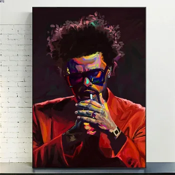 Tapyba The Weeknd Akinantis Šviesos Starboy Repo Muzikos Albumą Plakatas Spaudinių Sienos Menas Drobė Nuotrauką Kambarį Namo Apdaila