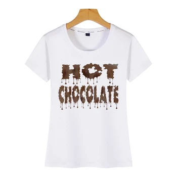 Topai Marškinėliai Moterims karšto šokolado Vasaros Harajuku Užsakymą Moterų Marškinėlius