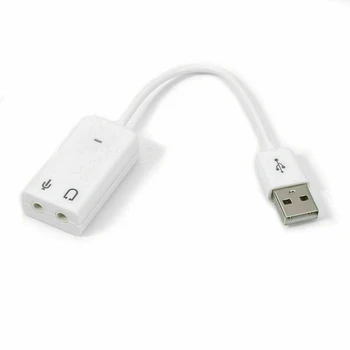 USB Garso Plokštę, Virtual 7.1 3D Išorinio USB Audio Adapter USB Jack 3.5 mm Ausinių Micphone Garso plokštė Laptop Notebook PC D