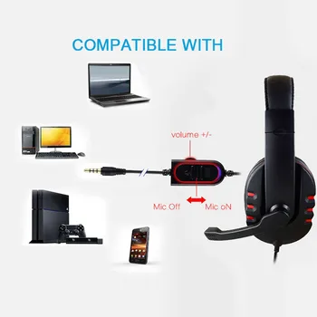 Už PS4 Laidinė laisvų Rankų įranga laisvų Rankų įrangos Naujų Žaidimų Ausinės Balso Kontrolės Laidinio HI-FI 