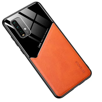 Už Xiaomi POCO M3 Atveju prabangių Odos tekstūra Magnetinio apsauginis galinis Dangtelis Atveju xiaomi Pocophone M3 PocoM3 telefono apvalkalas