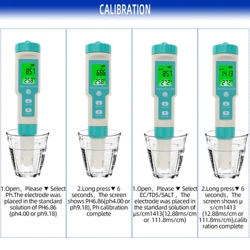 Vandens Kokybę, Stebėti Testeris 7 in 1 Vandens pH Matuoklis, vandens Druskingumas EB S. G Tds Temp ORP Detecter už Akvariumas Geriamojo Vandens Rėmelį