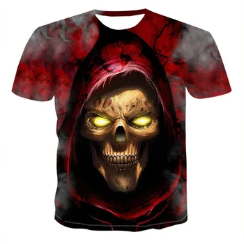 Vasaros patogūs 3d kaukolė temą grafinis berniuko marškinėlių mada kvėpuojantis kaukolė pav vyriški t-shirt jaunimo viršų