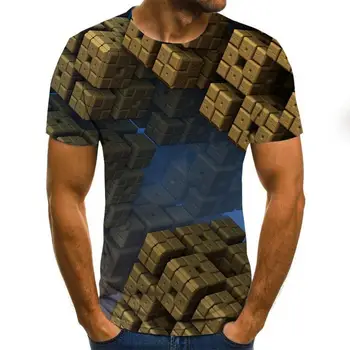 Vasaros trimatis 3D išmaišykite T-shirt Vyrai Moterys Mados 3D Marškinėliai trumpomis Rankovėmis Harajuku Hip-Hop Mielas Marškinėlius
