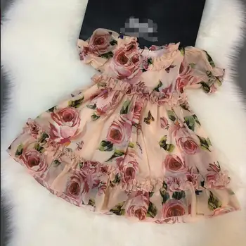 Vasarą prekės mergina dress Vaikams, Naują Atvykimo gėlės saldus Naujas produktas suknelė 90-160cm Mergaičių suknelės D01