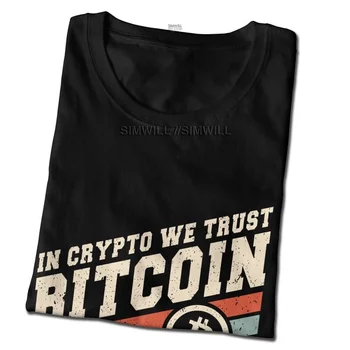 Vintage Stiliaus Bitcoin Marškinėliai Vyrams Medvilnės Spausdinti marškinėliai Suvenyrinius Marškinėlius trumpomis Rankovėmis Šviesą į Kriptografijos Mes tikime, BTC Tees Viršūnės