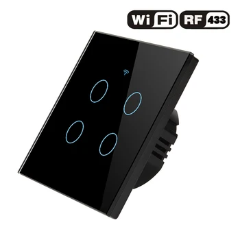 Vrey WiFi Touch Jungiklis AC100V-240V Smart Touch Wall Jungiklis Bendradarbiavimą Nuotolinio valdymo pultelis Su Alexa / 