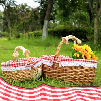 Vynuogių krepšelį rankiniai Japoniško stiliaus kiaušinių krepšelį pirkinių krepšelį mažų bambuko krepšelis dovanų krepšelis iškylą vaisių krepšelis