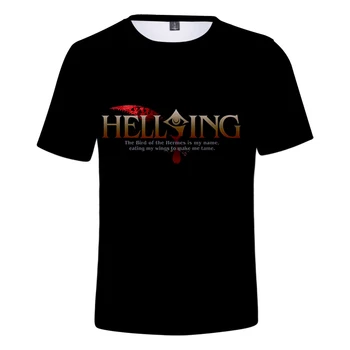 Vyrai Marškinėlius Hellsing 3D Spausdinimo Marškinėlius Atostogų, Aistringa Gothic Kpop Stalviršiai, Stalviršiai, Vyrų/Moterų Atsitiktinis Kempingas Jaunatviškas T-shirt