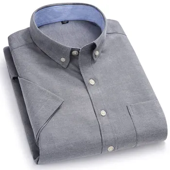 Vyriški trumparankoviai marškinėliai kieto spalvų sagomis apykakle minkštas reguliariai kvėpuojantis atsitiktinis vasaros naują stilių