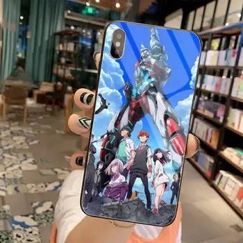 YJZFDYRM Anime SSSS GRIDMAN Coque Shell Telefono dėklas Grūdintas Stiklas iPhone 11 Pro XR XS MAX 8 X 7 6S 6 Plus SE 2020 atveju