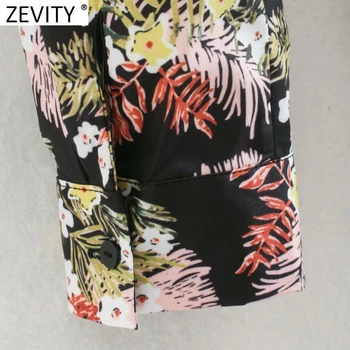 Zevity 2021 Naujas Moterų Senovinių Lapų Spausdinimo Lankas Varčias Midi Marškinėliai Suknelė Moteriška Elegancija Pasukite Žemyn Apykaklės Atsitiktinis Slim Vestido DS4946
