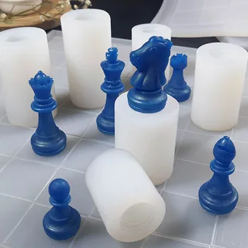 Šachmatų Rinkinys Silikono Sluoksnį Dervos Tarptautinės Šachmatų Šaškių šachmatų lentos UV Kristalų Epoksidinės Dervos Pelėsių, 