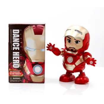 Šokių Muzikos Keršytojas Geležinis Žmogus Robotas Žaislas LED Žibintuvėlis Tony Stark Ironman figūrėlių, Elektroniniai Žaislai Vaikams Dovanų