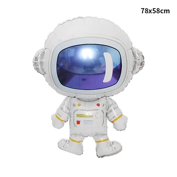 Žaislas balionas animacinių filmų astronautas raketų kosminis laivas balionas vaikai visatos tema gimtadienio apdaila aliuminio folija balionas
