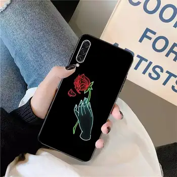 Žėrintis rose tamsoje gėlės Telefono dėklas Samsung galaxy S 9 10 20 10 21 30 31 40 50 51 71 s 20 pastaba j 4 2018 plius